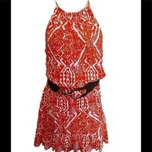 Ella Moss Strappy Sundress -XS orange /white ,